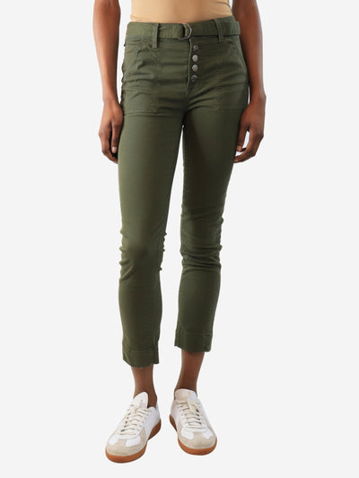 J Brand Khaki belted high-waisted trousers - size UK 4 Trousers J Brand 