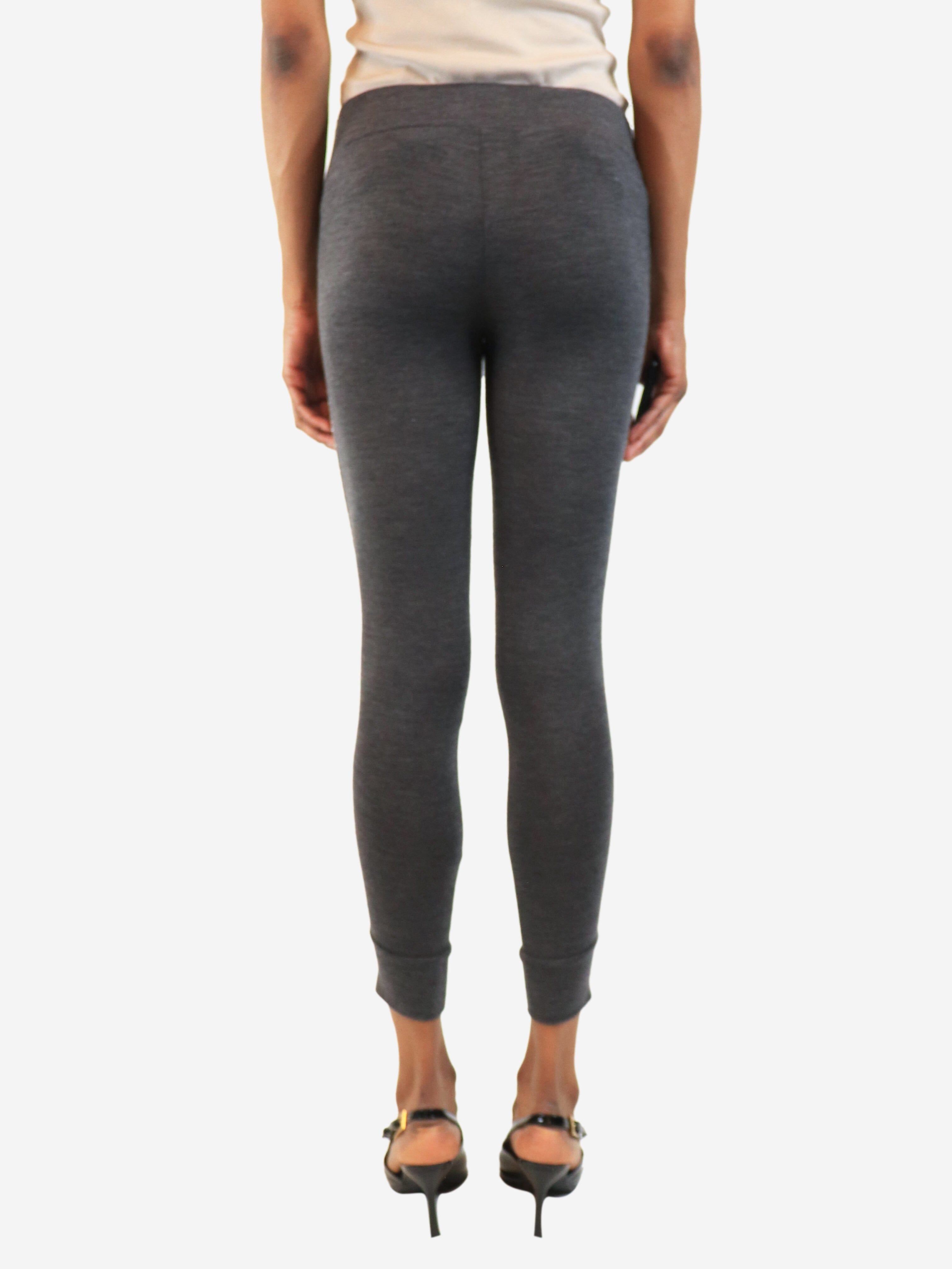 Grey bead-embellished leggings - size UK 6 Trousers Brunello Cucinelli 