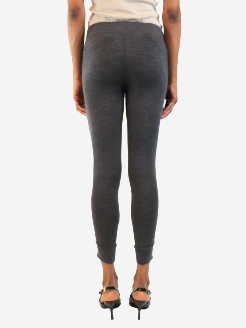 Grey bead-embellished leggings - size UK 6 Trousers Brunello Cucinelli 