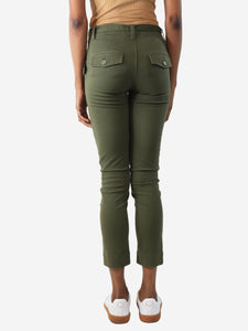 J Brand J Brand Khaki belted high-waisted trousers - size UK 4
