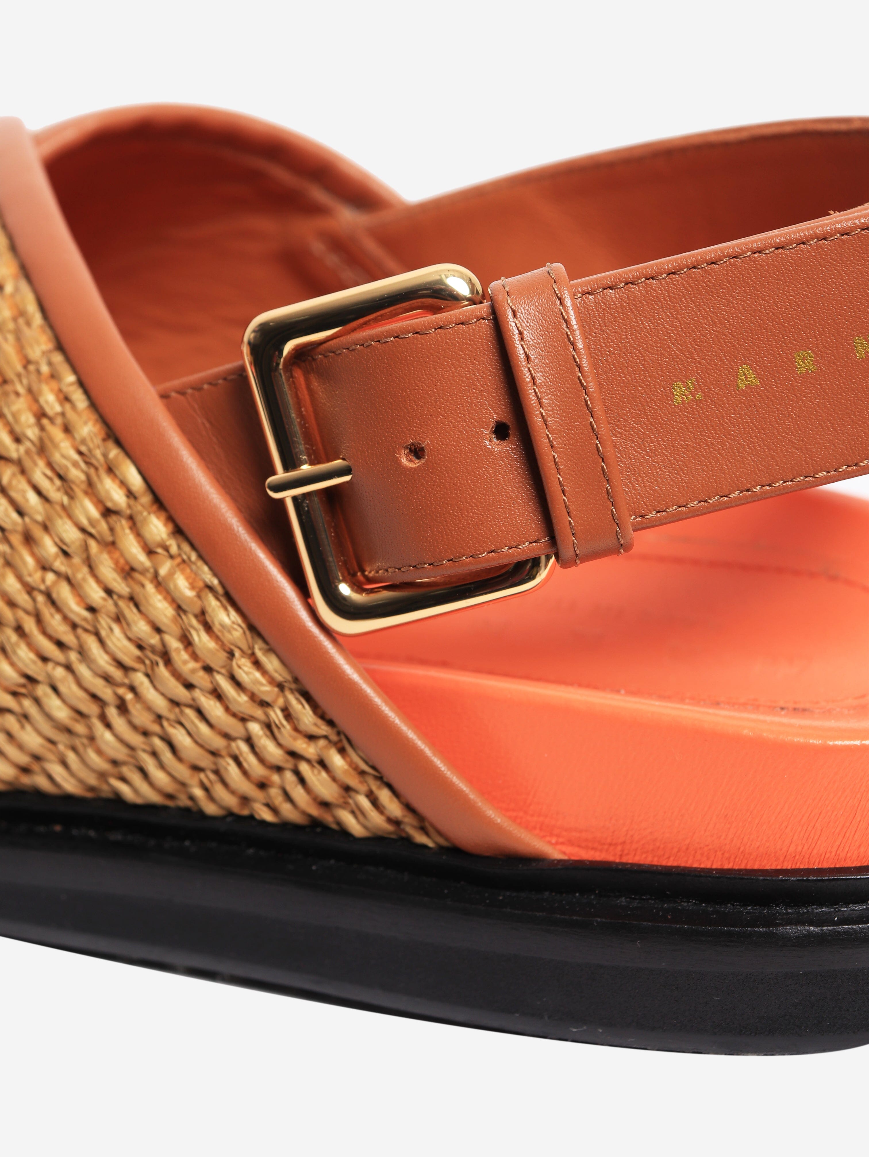 Brown and orange Fussbet sandals - size EU 36 Flat Sandals Marni 