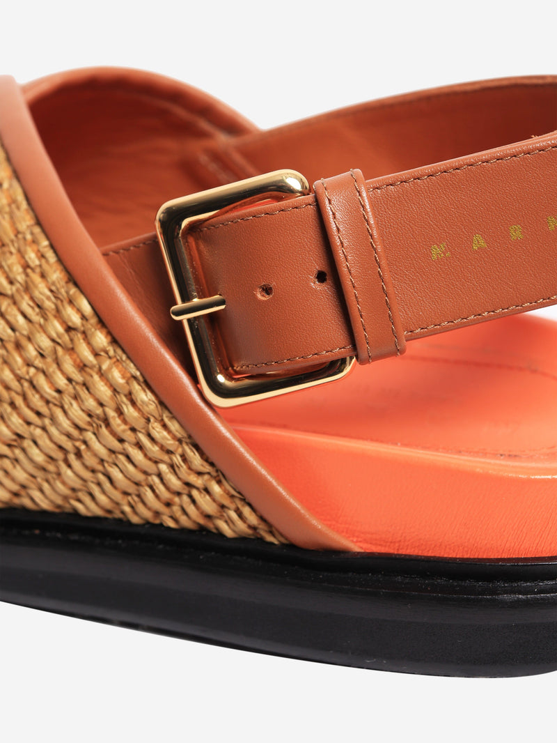 Brown and orange Fussbet sandals - size EU 36 Flat Sandals Marni 