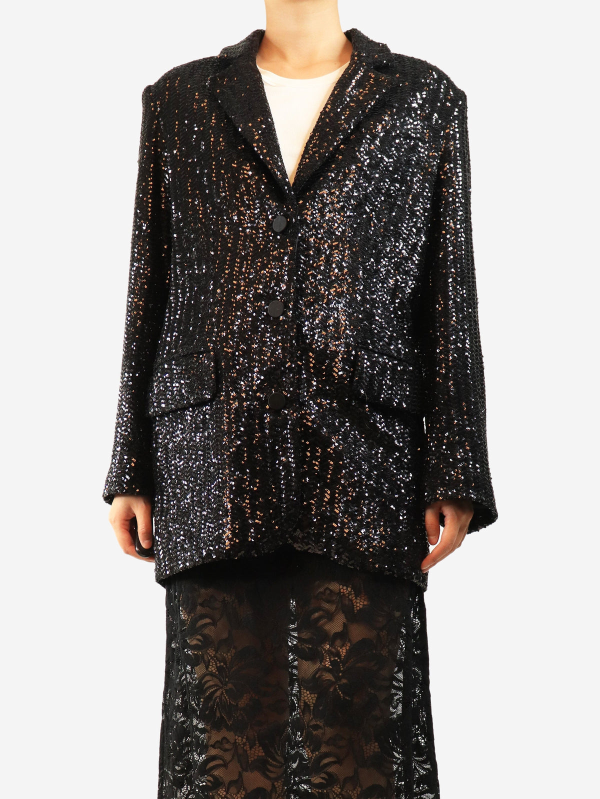 Black Sara sequin blazer - size S Coats & Jackets Anine Bing 