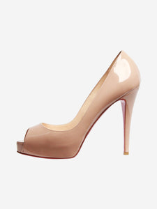 Christian Louboutin Blush patent open-toe heels - size EU 38 (UK 5)