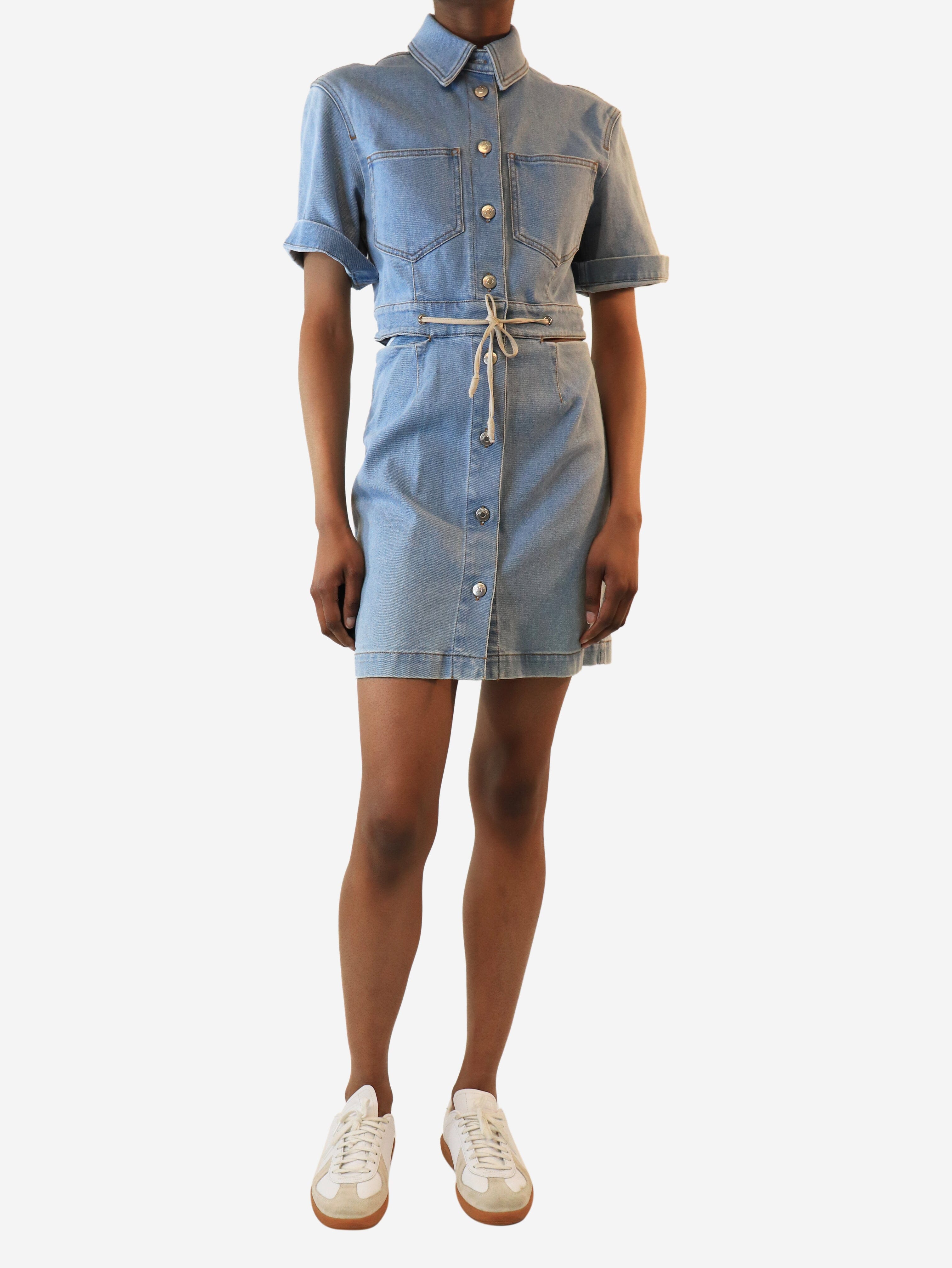 Blue button-down denim mini dress - size UK 8 Dresses Nanushka 