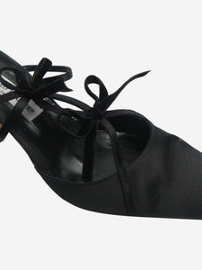 Manolo Blahnik Black satin bow pumps - size EU 40.5