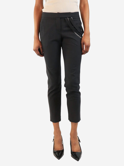 Dark grey wool-blend trousers with side chain detail - size UK 6 Trousers Brunello Cucinelli 