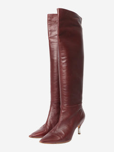 Gabriela Hearst Burgundy leather knee-high boots - size EU 41