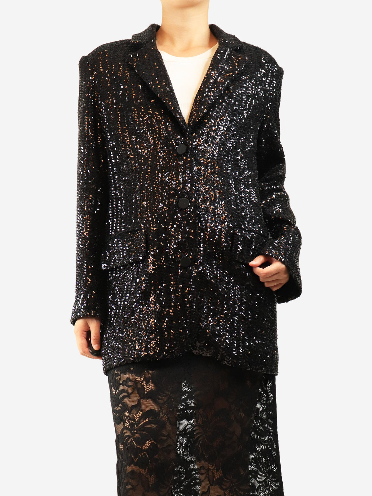 Black Sara sequin blazer - size S Coats & Jackets Anine Bing 