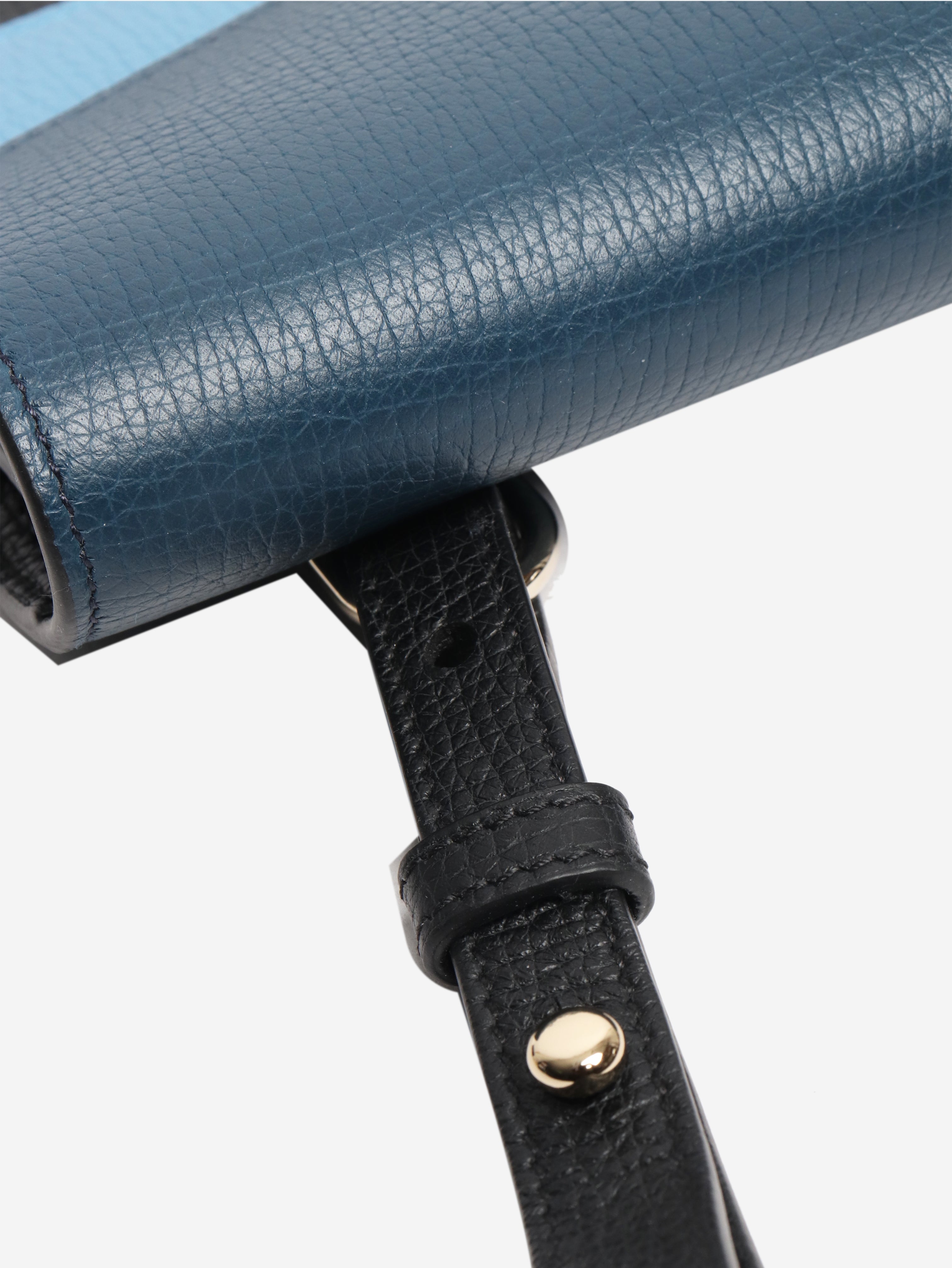 Blue leather laptop bag