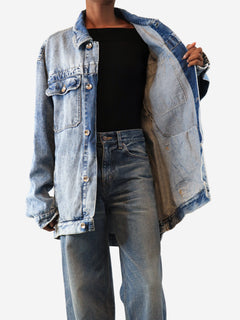 Blue oversized denim jacket - size XS