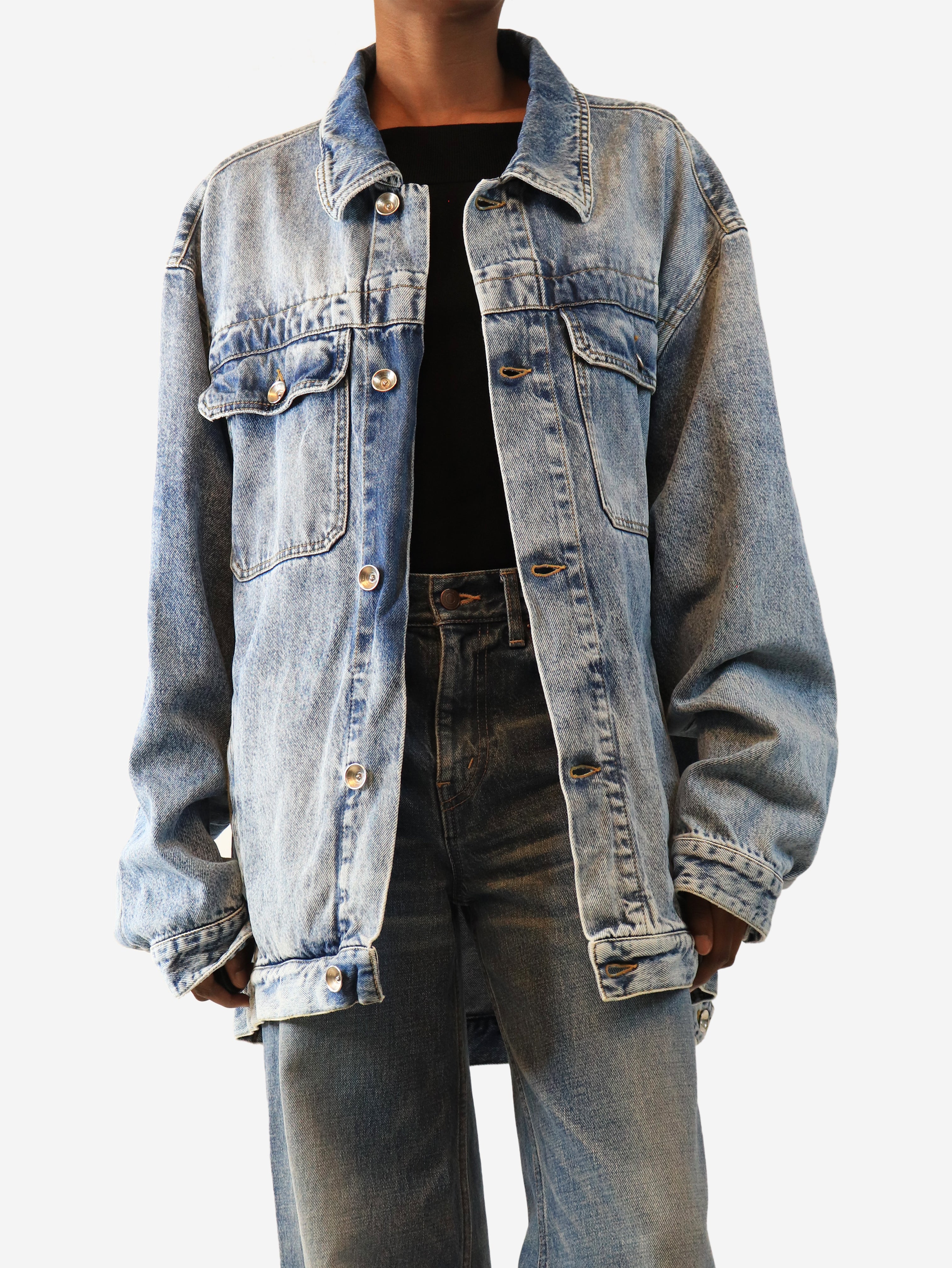 Blue oversized denim jacket - size XS