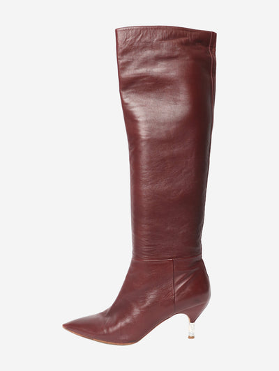 Burgundy leather knee-high boots - size EU 41 Boots Gabriela Hearst 
