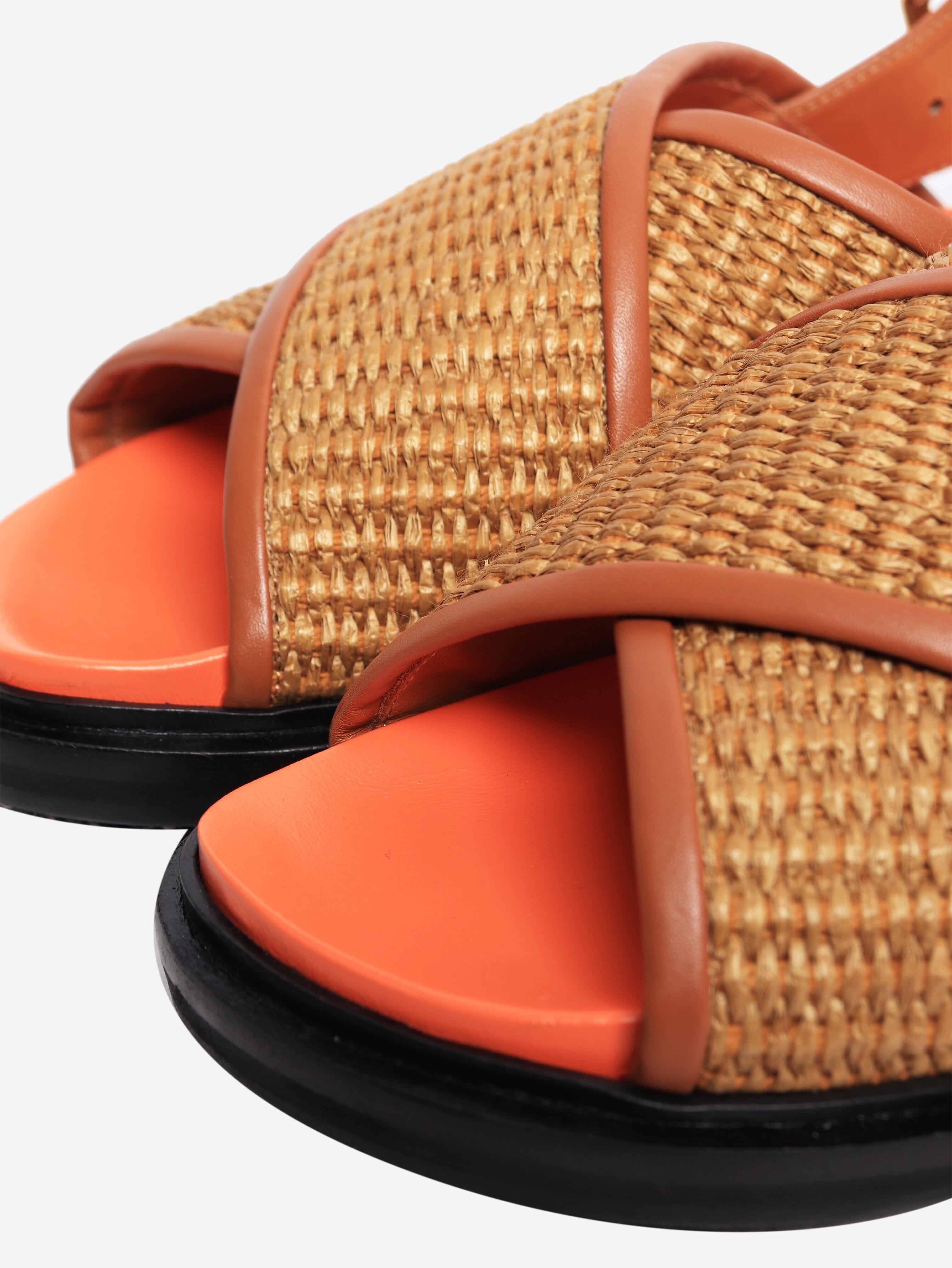 Brown and orange Fussbet sandals - size EU 36 Flat Sandals Marni 