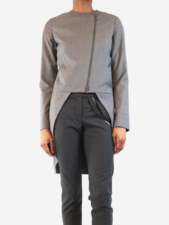 Grey dropped hem jacket - size UK 8 Coats & Jackets Brunello Cucinelli 