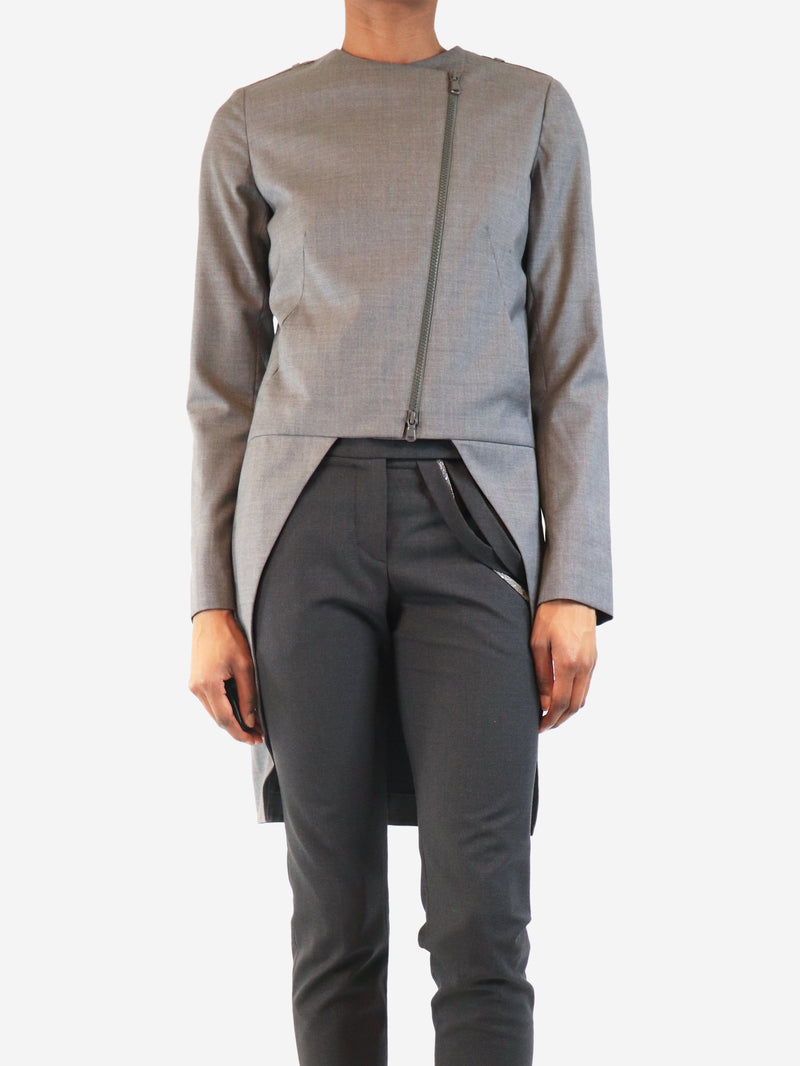 Grey dropped hem jacket - size UK 8 Coats & Jackets Brunello Cucinelli 