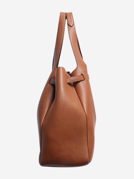 Brown Dynamique grained leather tote bag alternate image