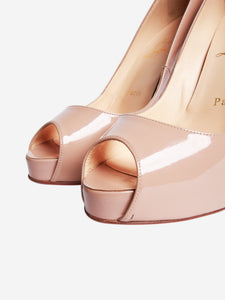 Christian Louboutin Blush patent open-toe heels - size EU 38 (UK 5)