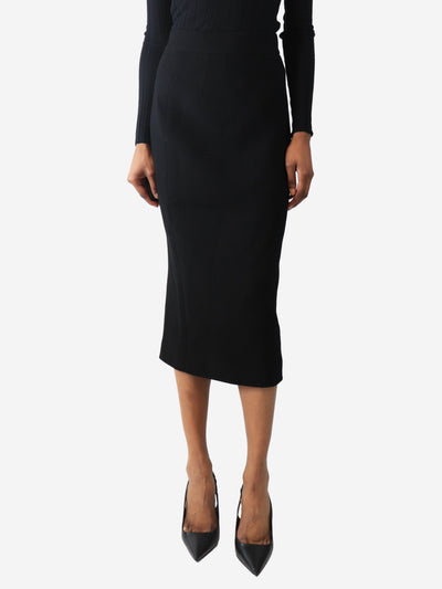 Black wool crepe midi skirt- size UK 8 Skirts Dolce & Gabbana 