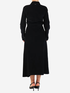 S Max Mara Black belted corduroy shirt dress - size UK 8 Dresses S Max Mara 