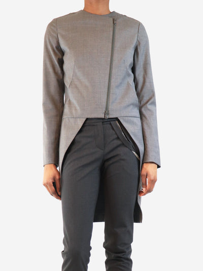 Grey dropped hem jacket - size UK 8 Coats & Jackets Brunello Cucinelli 