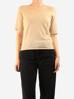 Neutral off-shoulder knit top - size L Tops Ralph Lauren 