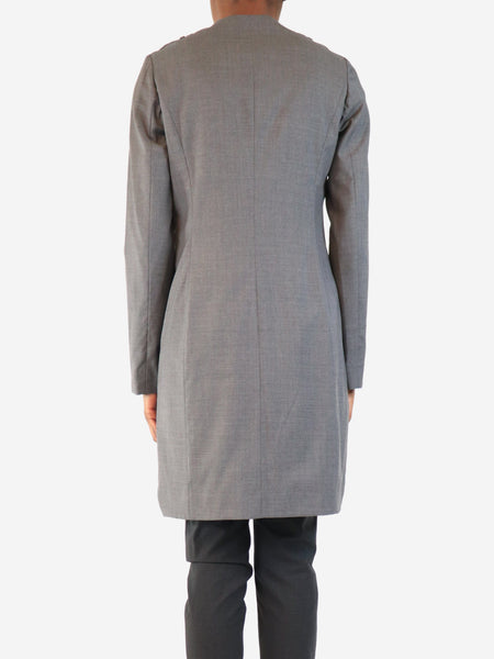 Grey dropped hem jacket - size UK 8 alternate image