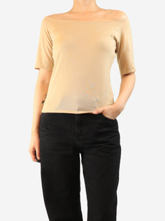 Neutral off-shoulder knit top - size L Tops Ralph Lauren 