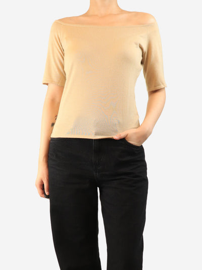 Neutral off-shoulder knit top - size L Tops Ralph Lauren 