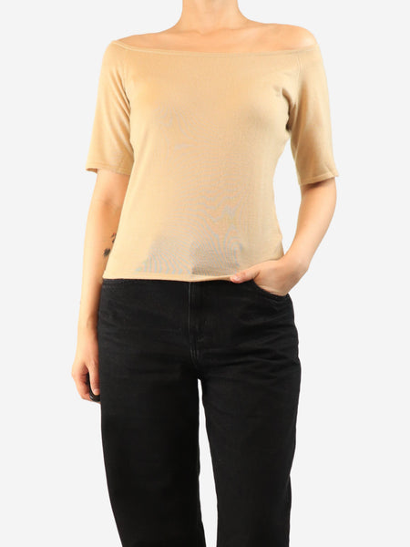 Neutral off-shoulder knit top - size L product image