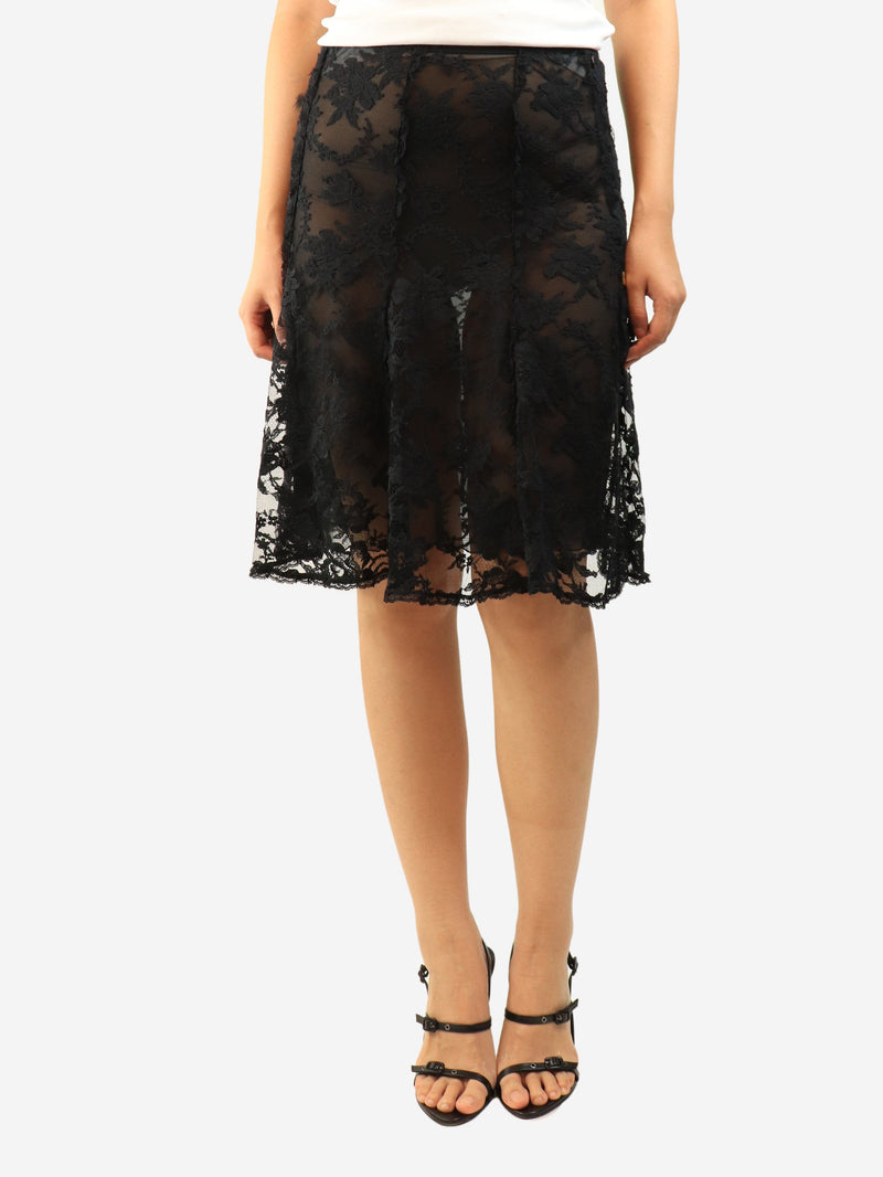 Black lace skirt with slip - size UK 8 Skirts Sonia Rykiel 