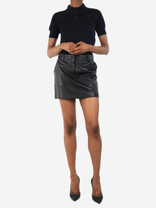 Nili Lotan Black leather mini skirt - size XS