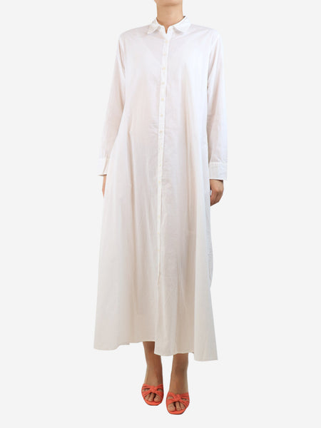 White cotton midi shirt dress - size S product image
