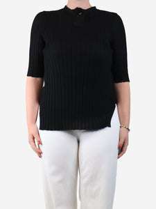 Celine Black ribbed knit top - size L