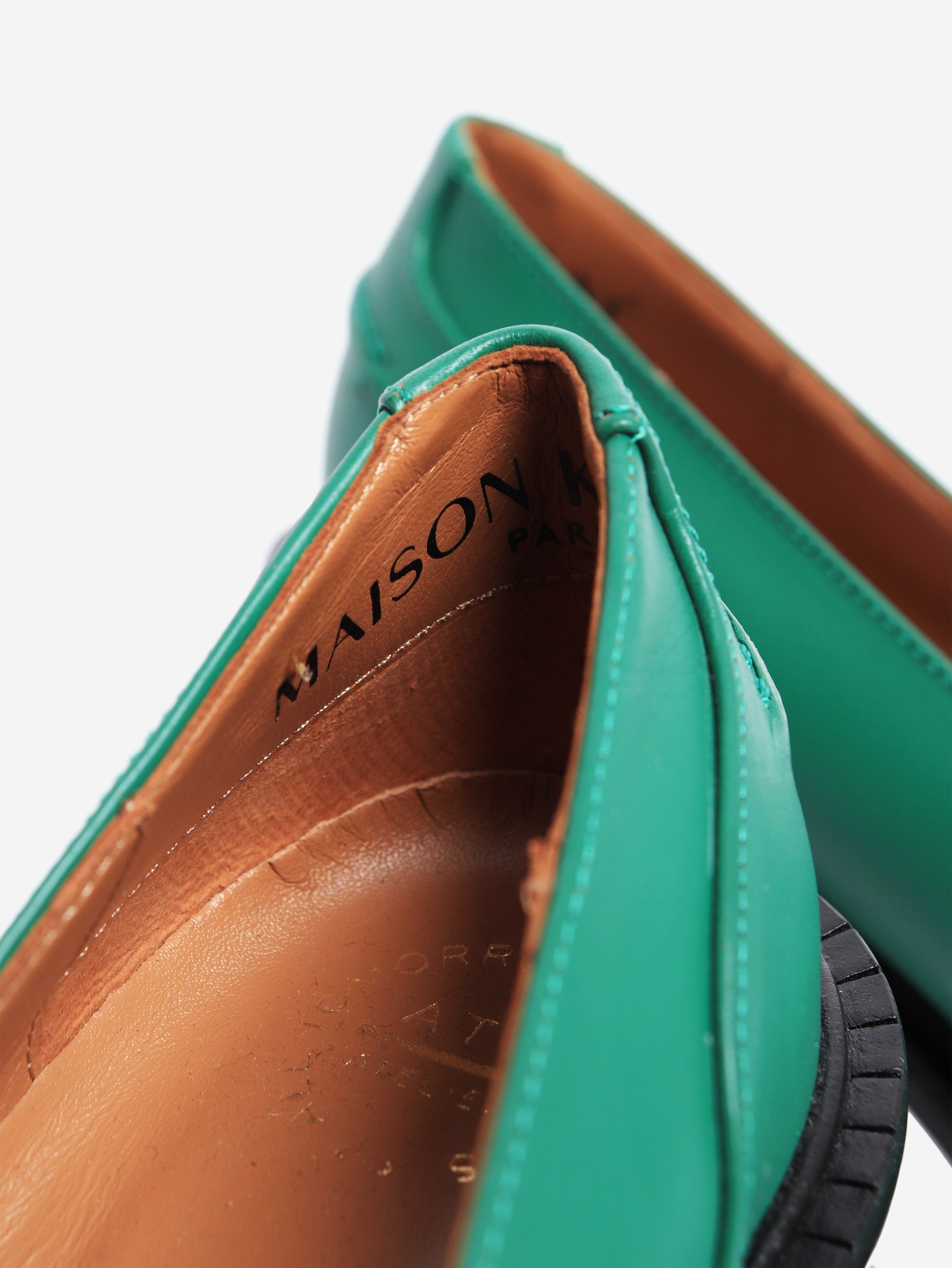 Forest green heeled loafers - size EU 40 Heels Maison Kitsune 