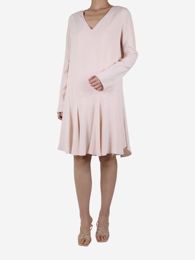 Pink v-neck dress - size UK 12 Dresses Chloe