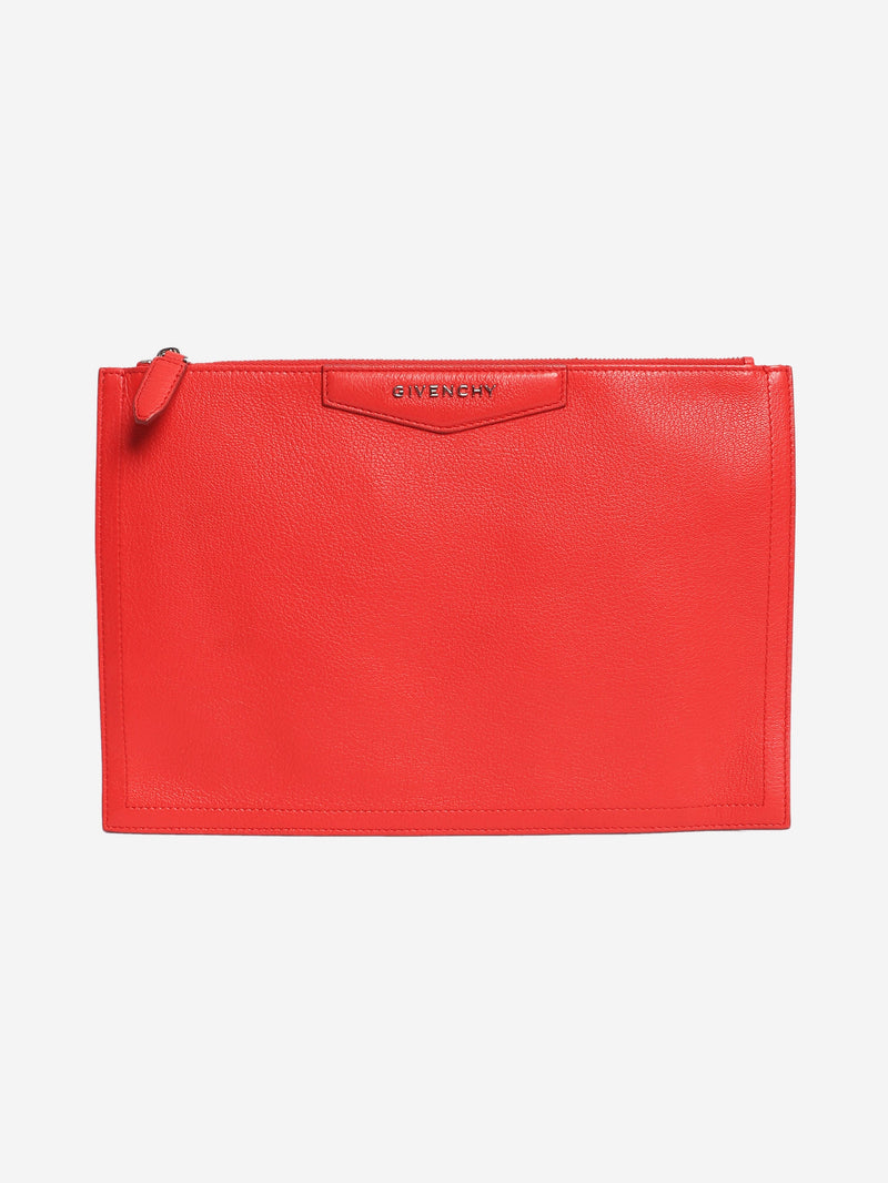 Red Antigona grained leather clutch Clutch bags Givenchy 