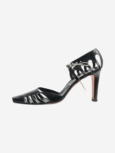 Manolo Blahnik Black and white cut-out tie-up heels - size EU 40.5