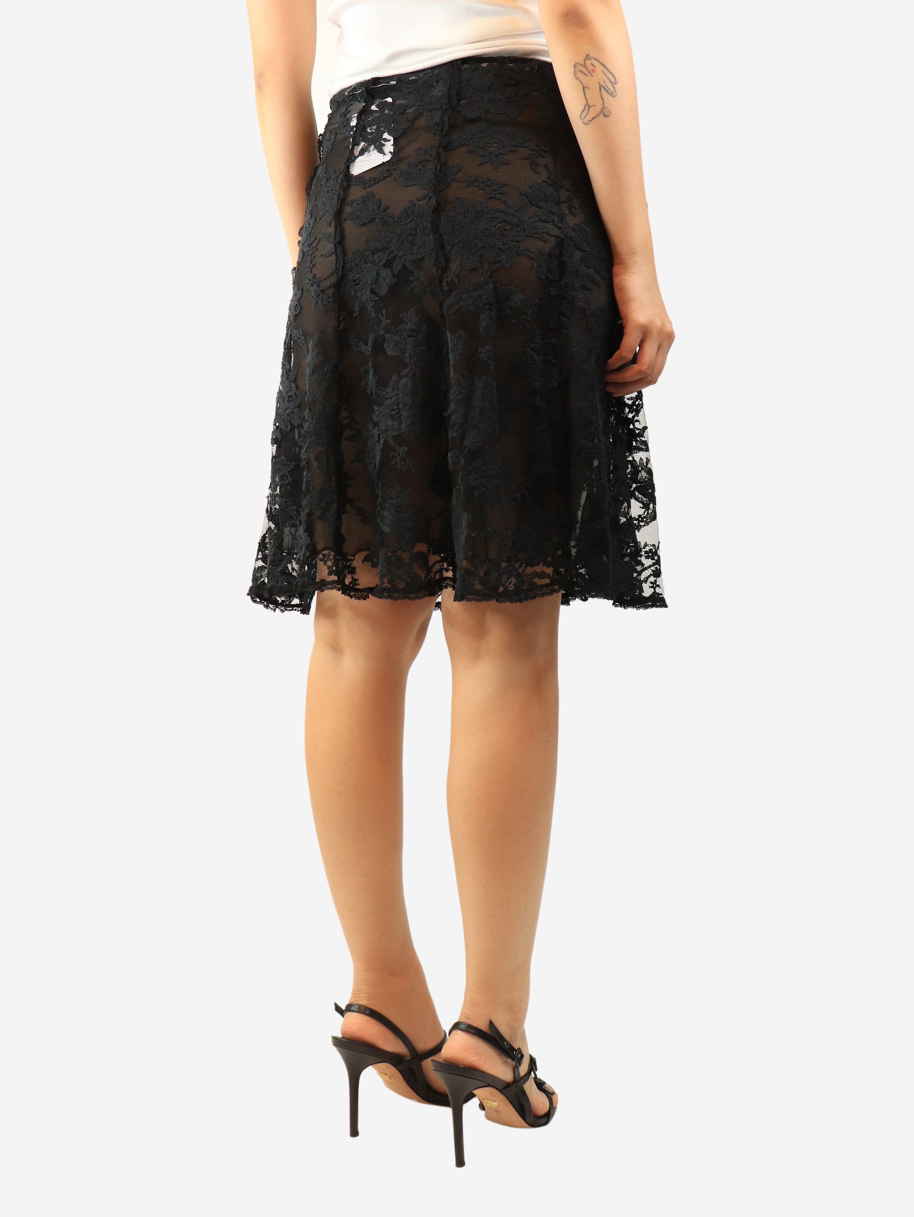Black lace skirt with slip - size UK 8 Skirts Sonia Rykiel 