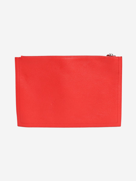 Red Antigona grained leather clutch alternate image