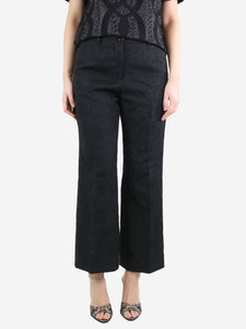 Dries Van Noten Black jacquard trousers - size UK 10
