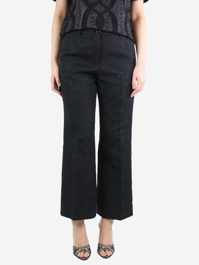 Black jacquard trousers - size UK 10 Trousers Dries Van Noten 