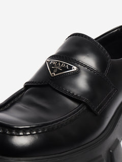 Black platform loafers - size UK 7.5 Flat Shoes Prada 