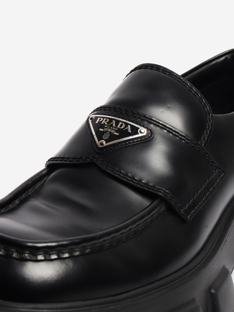 Black platform loafers - size UK 7.5 Flat Shoes Prada 