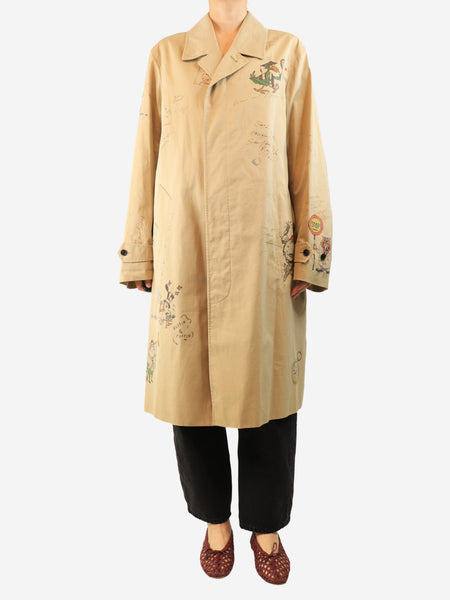Neutral sketch trench coat product image