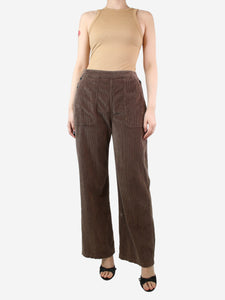 James Perse Brown corduroy straight-leg trousers - size UK 10