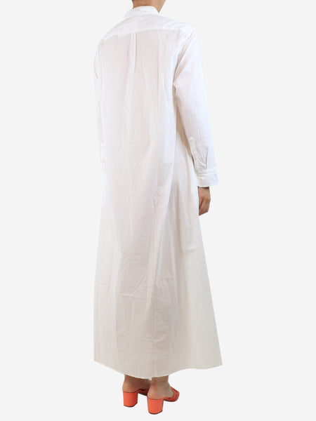 White cotton midi shirt dress - size S alternate image