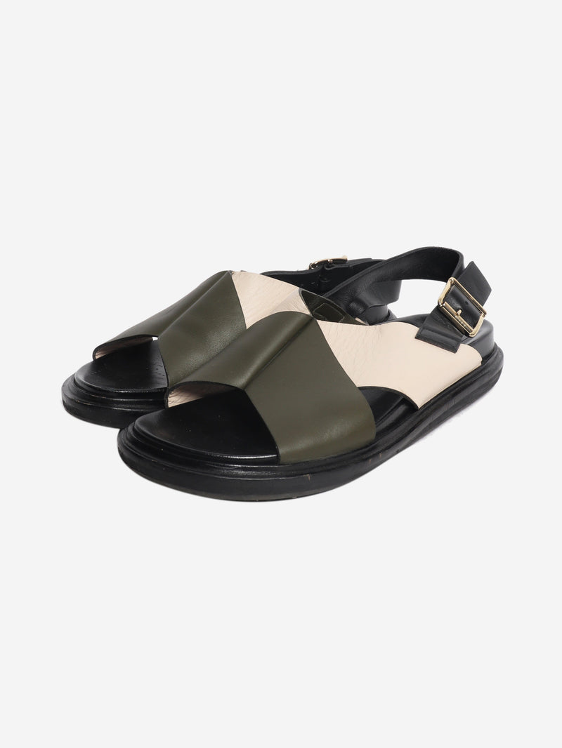 Black tri-tone Fussbett sandals - size EU 38 Flat Sandals Marni 