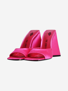 The Attico Pink Devon satin mules - size EU 36