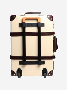Globe Trotter Cream and burgundy Chelsea garden suitcase